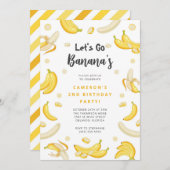 Let's Go Bananas Birthday Invitation Kaart (Voorkant / Achterkant)