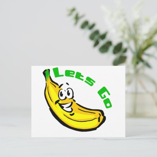 Lets Go Bananas Briefkaart (Staand voorkant)