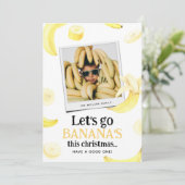 Let's Go Banana's Grappige Foto van Kerstmis Feestdagenkaart (Staand voorkant)