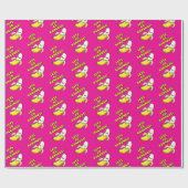 Let's Go Bananas, Helderroze Cadeaupapier (Vlak)