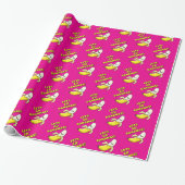 Let's Go Bananas, Helderroze Cadeaupapier (Uitgerold)