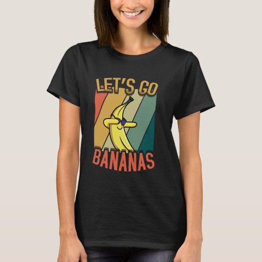 Let's Go Bananas Kawaii Yellow Banana Meme Banana T-shirt (Voorkant)