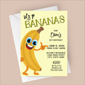 Let's Go Bananas Kids Birthday Invitation Kaart