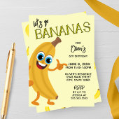 Let's Go Bananas Kids Birthday Invitation Kaart
