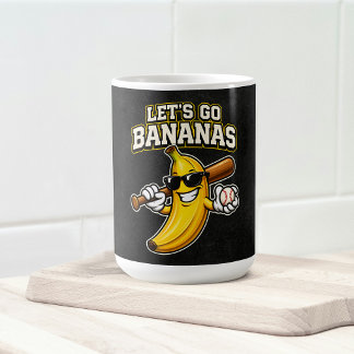 Lets Go Bananas Retro Baseball Banana Funny Koffiemok