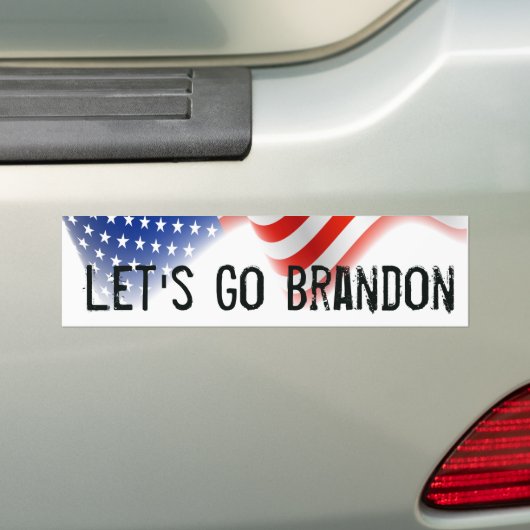 Let's Go Brandon Bumper Sticker American Flag! (Op auto)