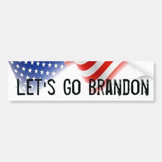 Let's Go Brandon Bumper Sticker American Flag! (Voorkant)