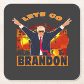 Let's Go Brandon Funny Anti Biden Trump Political Kartonnen Onderzetters (Voorkant)