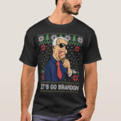 Let's Go Brandon Funny Biden Meme Ugly Christmas T-shirt (Voorkant)