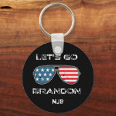 Lets Go Brandon Funny Meme Biden Monogram Sleutelhanger (Voorkant)