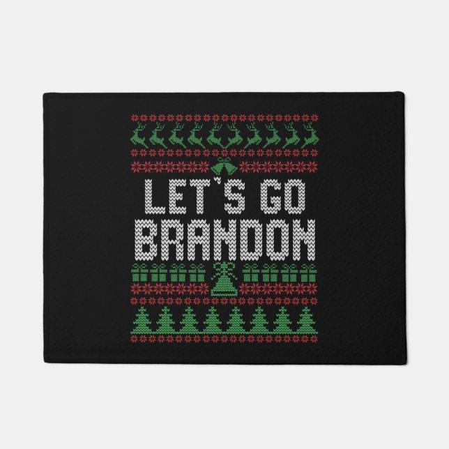 Let's Go Brandon Funny Ugly Christmas Sweater Deurmat (Voorkant)