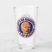 Lets Go Brandon grappige anti Biden Trump 2024 Glas (Voorkant)