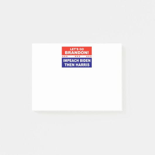 Let's go Brandon Impeach Biden Then Harris Post-it® Notes (Voorkant)