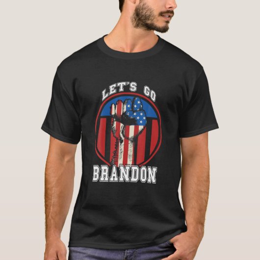 Lets Go Brandon Raceauto VS Vlag T-shirt (Voorkant)