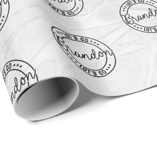 Let's Go Brandon Stamped Seal Design Marble Gray  Cadeaupapier (Rol Hoek)