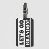 Let's Go Brandon" Zwart en Wit Bagagelabel (Voorkant (verticaal))