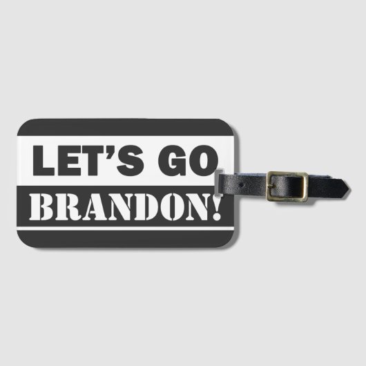 Let's Go Brandon" Zwart en Wit Bagagelabel (Voorkant (horizontaal))