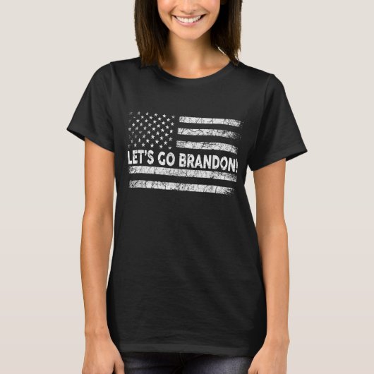 Lets Go Branson Brandon Antibiden Black T-shirt (Voorkant)