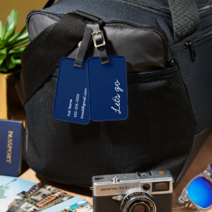 Let's Go Custom Navy Blue Bagagelabel