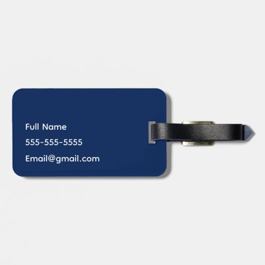 Let's Go Custom Navy Blue Bagagelabel (Achterkant horizontaal)