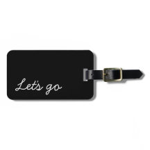 Let's Go Custom Zwart-wit Bagagelabel