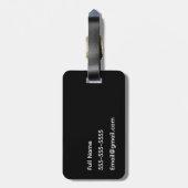 Let's Go Custom Zwart-wit Bagagelabel (Achterkant verticaal)