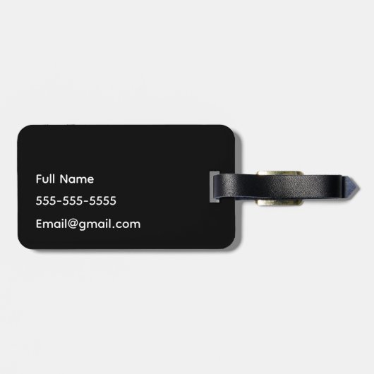 Let's Go Custom Zwart-wit Bagagelabel (Achterkant horizontaal)