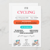 Let's Go Cycling Invitation Kaart (Voorkant / Achterkant)