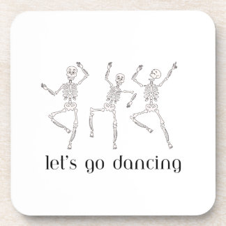 Lets Go Dancing met 3 skeletten op een onderzetter