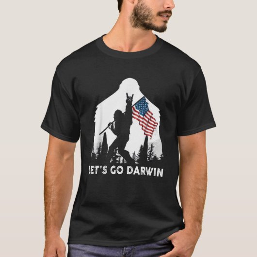 Let's Go Darwin Camping Bigfoot Rock And Roll US F T-shirt (Voorkant)