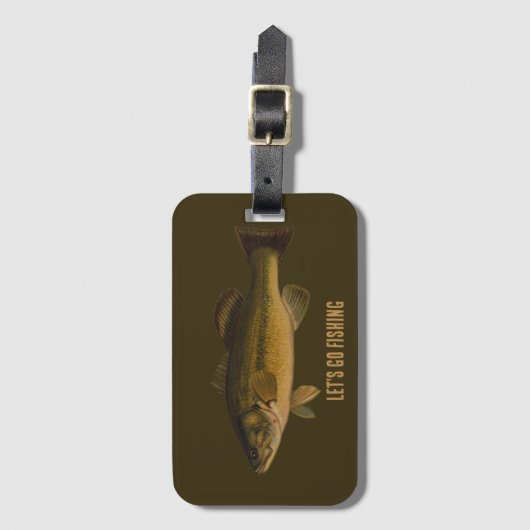 Let's Go Fishing Largemouth Bass Fish Bagagelabel (Voorkant (verticaal))