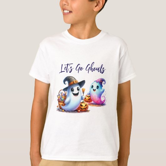 Let's Go Ghouls, 2 Schattigee spook Halloween T-shirt (Voorkant)