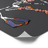 Let's Go Ghouls Dancing Skeleton Cowboy Western Ha Poster (Hoek)