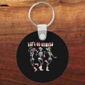 Let's Go Ghouls Dancing Skeleton Cowboy Western Ha Sleutelhanger (Voorkant)
