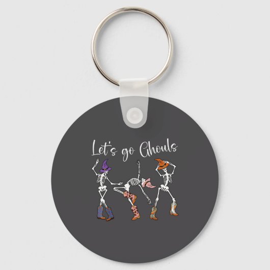Let's Go Ghouls Dancing Skeleton Cowboy Western Ha Sleutelhanger (Voorkant)