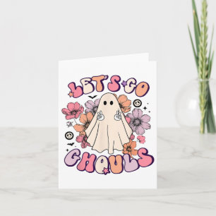 Let's Go Ghouls Retro Halloween Bychelorette Brida Kaart