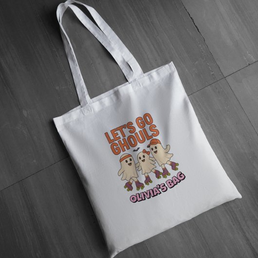 Let's Go Ghouls Roller Schaats Halloween Naam Tote Bag