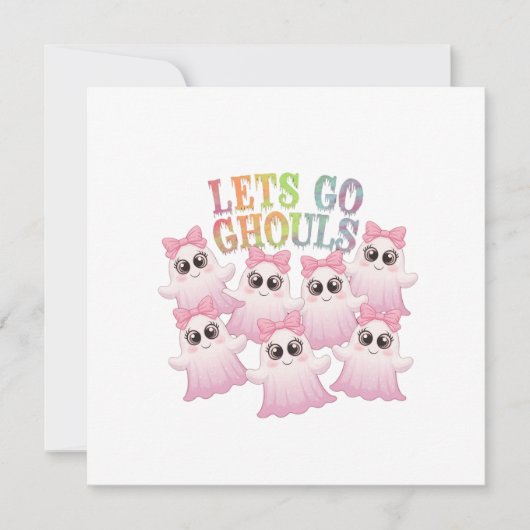 Let's Go Ghouls - Schattige & Grappig Halloween Kaart (Voorkant)