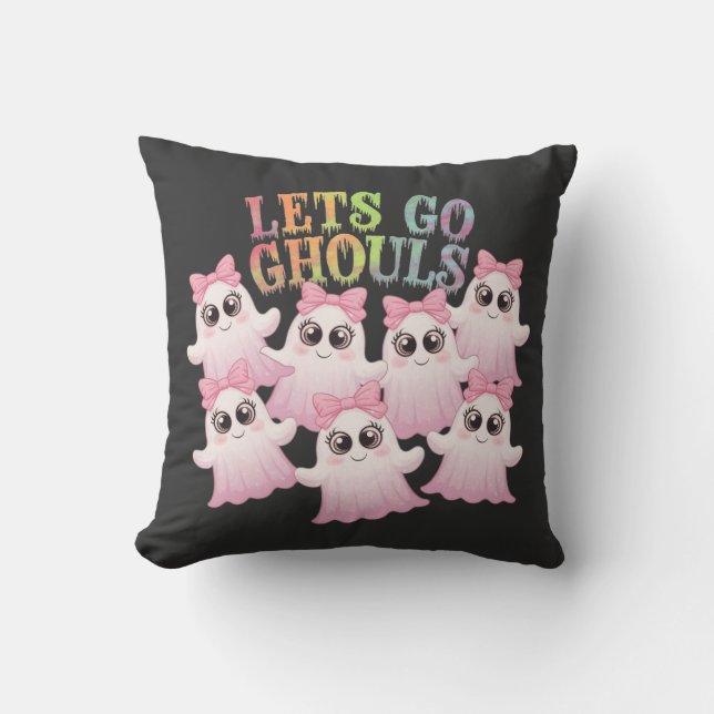 Let's Go Ghouls - Schattige & Grappig Halloween On Kussen (Voorkant)