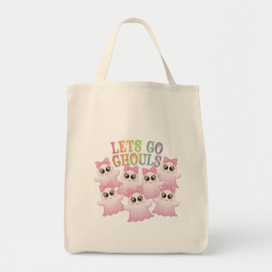 Let's Go Ghouls - Schattige & Grappig Halloween On Tote Bag (Voorkant)
