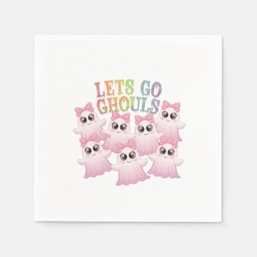 Let's Go Ghouls - Schattige & Grappig Halloween Servet (Voorkant)