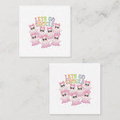 Let's Go Ghouls - Schattige & Grappig Halloween Vierkante Visitekaartje (Voorkant / Achterkant)