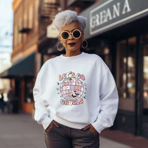 Lets Go Ghouls Schattigee Roze Discobal Halloween Trui