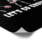 Lets Go Ghouls Skeleton Cheerleader Halloween Chee Poster (Hoek)
