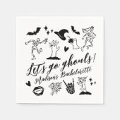 Let's Go Ghouls Spooky Whimsical Bachelorette Servet (Voorkant)