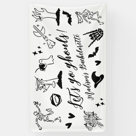 Let's Go Ghouls Spooky Whimsical Bachelorette Spandoek (Verticaal)