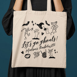 Let's Go Ghouls Spooky Whimsical Bachelorette Tote Bag
