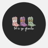 Let's Go Ghouls Western Cowgirl Boots Soky Hallowe Ronde Sticker (Voorkant)