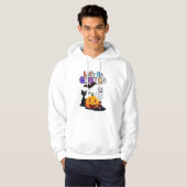 Let's Go GHOULS: Zwart en Sinaasappel Spooky Hallo Hoodie (Voorkant volledig)