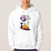 Let's Go GHOULS: Zwart en Sinaasappel Spooky Hallo Hoodie (Voorkant)